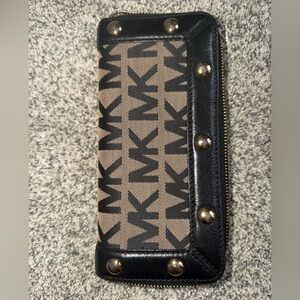 Michael Kors Black and Brown Logo Wallet